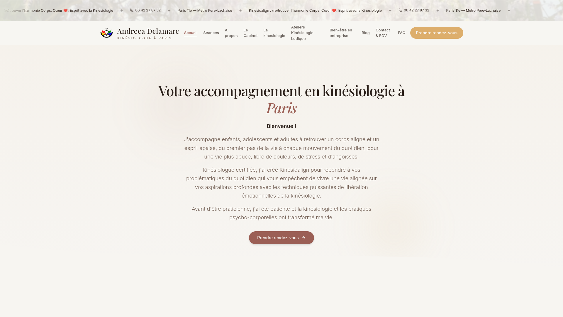 Kinesioalign — website screenshot