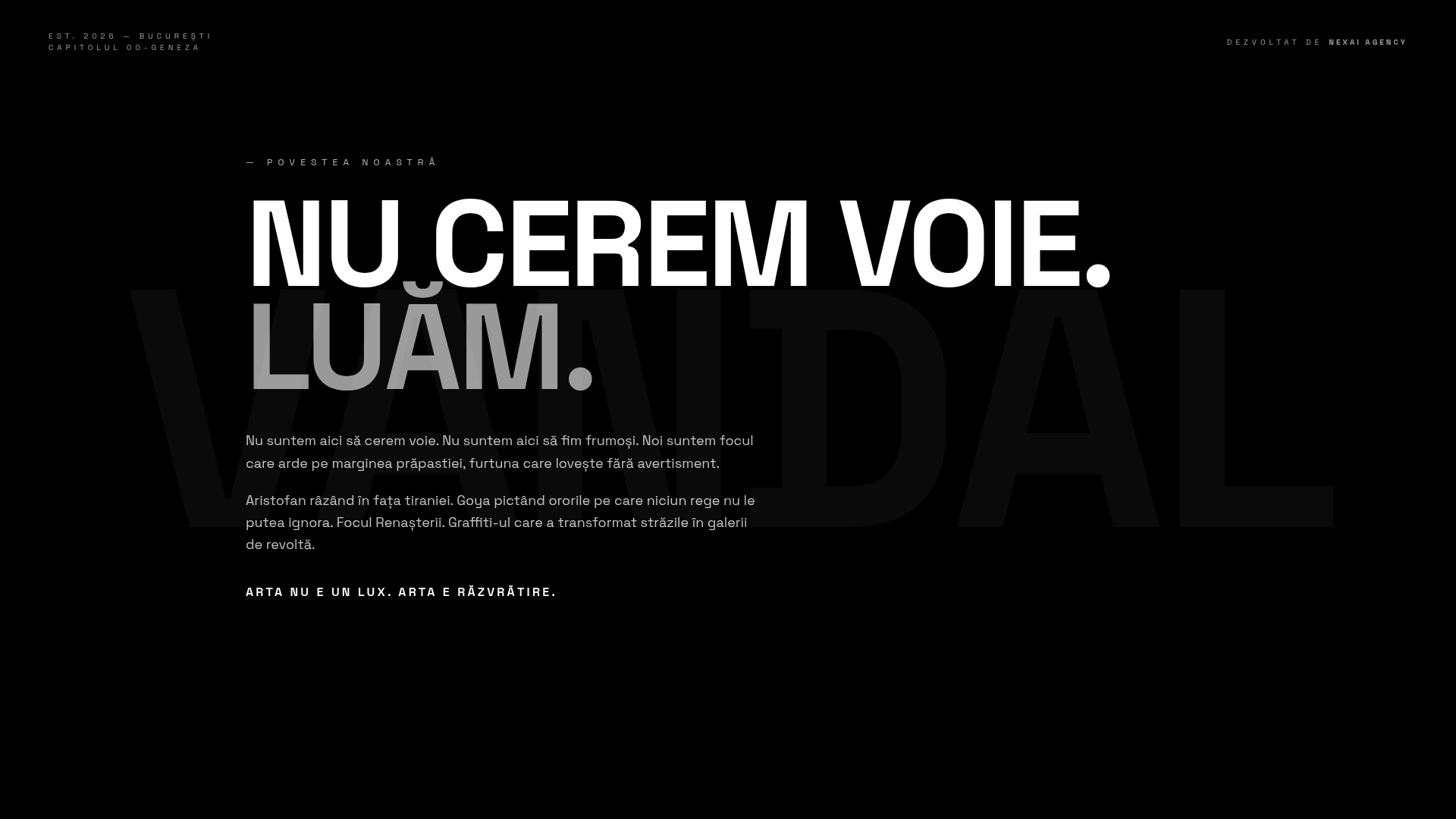 Vandal The Brand — website screenshot